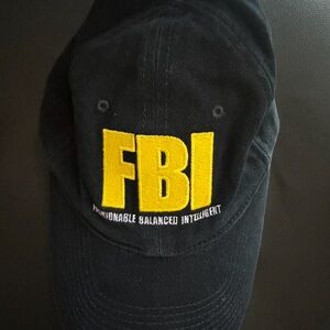 Balenciaga navy + yellow FBI funny baseball cap